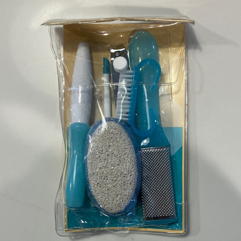 Teal and White Pedicure Set
